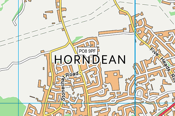 PO8 9PF map - OS VectorMap District (Ordnance Survey) PO8 9PF map - OS VectorMap District (Ordnance Survey)