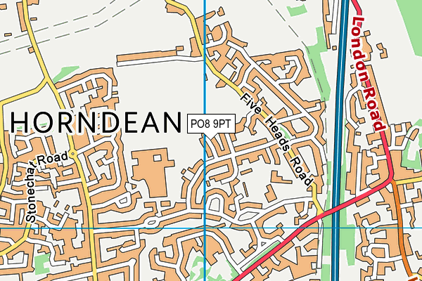 PO8 9PT map - OS VectorMap District (Ordnance Survey) PO8 9PT map - OS VectorMap District (Ordnance Survey)