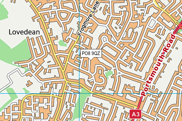 PO8 9QZ map - OS VectorMap District (Ordnance Survey) PO8 9QZ map - OS VectorMap District (Ordnance Survey)