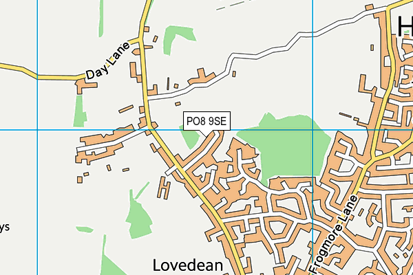 PO8 9SE map - OS VectorMap District (Ordnance Survey) PO8 9SE map - OS VectorMap District (Ordnance Survey)