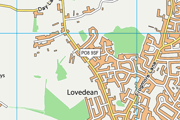 PO8 9SF map - OS VectorMap District (Ordnance Survey)
