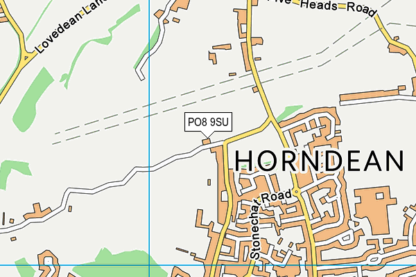 PO8 9SU map - OS VectorMap District (Ordnance Survey)