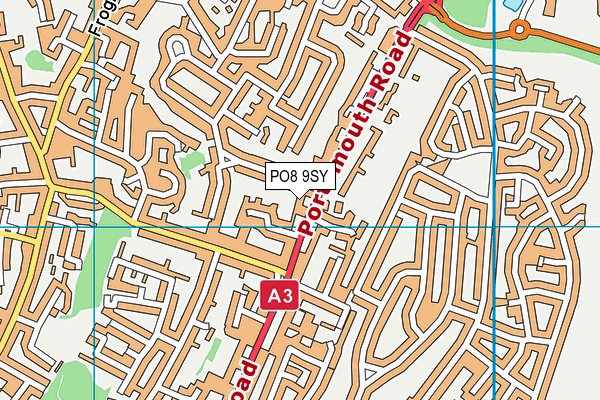 PO8 9SY map - OS VectorMap District (Ordnance Survey) PO8 9SY map - OS VectorMap District (Ordnance Survey)