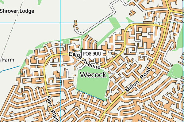 PO8 9UU map - OS VectorMap District (Ordnance Survey) PO8 9UU map - OS VectorMap District (Ordnance Survey)