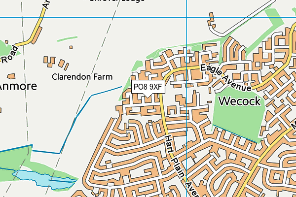 PO8 9XF map - OS VectorMap District (Ordnance Survey) PO8 9XF map - OS VectorMap District (Ordnance Survey)