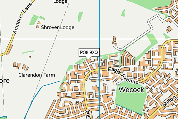 PO8 9XQ map - OS VectorMap District (Ordnance Survey) PO8 9XQ map - OS VectorMap District (Ordnance Survey)
