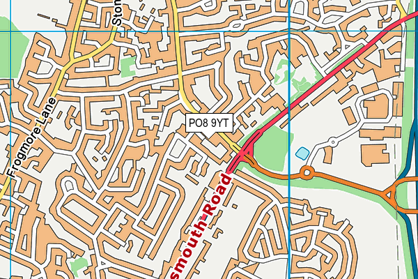 PO8 9YT map - OS VectorMap District (Ordnance Survey) PO8 9YT map - OS VectorMap District (Ordnance Survey)
