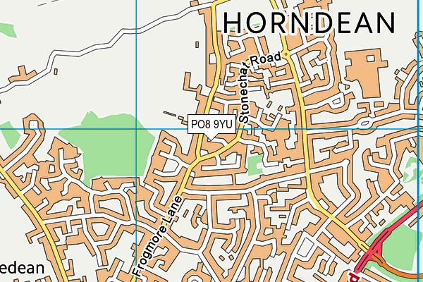 PO8 9YU map - OS VectorMap District (Ordnance Survey) PO8 9YU map - OS VectorMap District (Ordnance Survey)