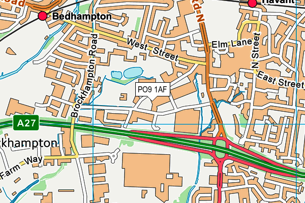 PO9 1AF map - OS VectorMap District (Ordnance Survey) PO9 1AF map - OS VectorMap District (Ordnance Survey)