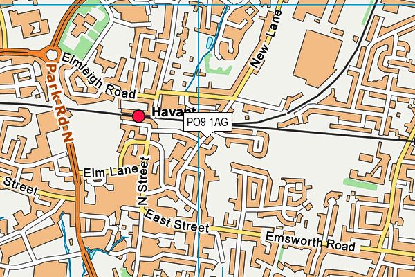 PO9 1AG map - OS VectorMap District (Ordnance Survey) PO9 1AG map - OS VectorMap District (Ordnance Survey)