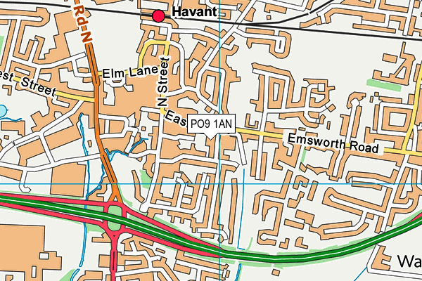 PO9 1AN map - OS VectorMap District (Ordnance Survey) PO9 1AN map - OS VectorMap District (Ordnance Survey)