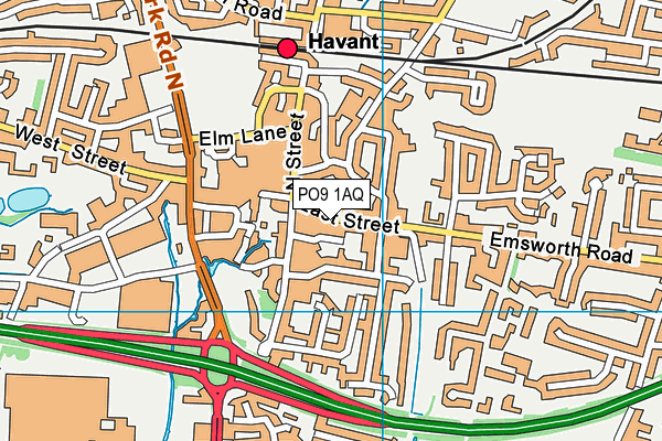 PO9 1AQ map - OS VectorMap District (Ordnance Survey) PO9 1AQ map - OS VectorMap District (Ordnance Survey)