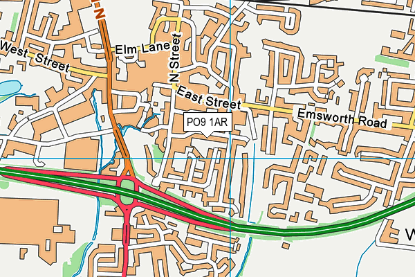 PO9 1AR map - OS VectorMap District (Ordnance Survey) PO9 1AR map - OS VectorMap District (Ordnance Survey)