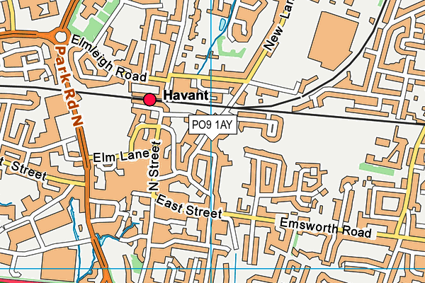 PO9 1AY map - OS VectorMap District (Ordnance Survey) PO9 1AY map - OS VectorMap District (Ordnance Survey)