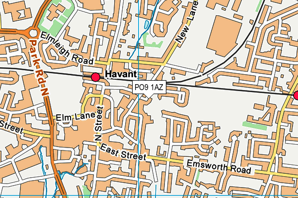 PO9 1AZ map - OS VectorMap District (Ordnance Survey) PO9 1AZ map - OS VectorMap District (Ordnance Survey)