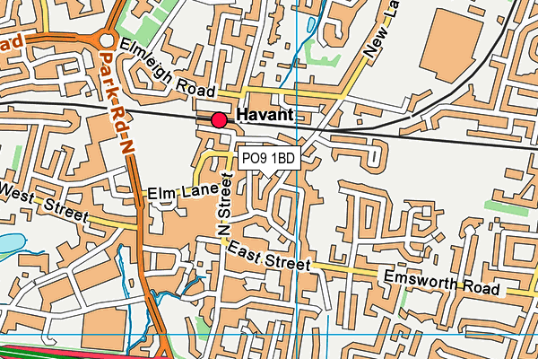 PO9 1BD map - OS VectorMap District (Ordnance Survey) PO9 1BD map - OS VectorMap District (Ordnance Survey)