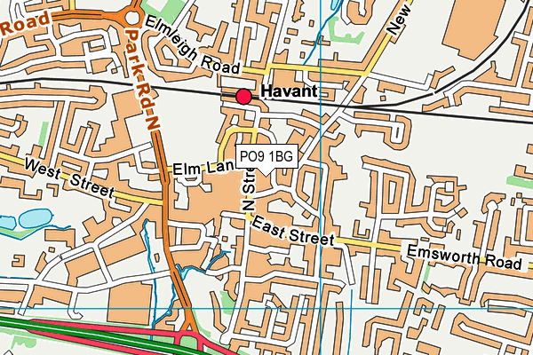 PO9 1BG map - OS VectorMap District (Ordnance Survey) PO9 1BG map - OS VectorMap District (Ordnance Survey)