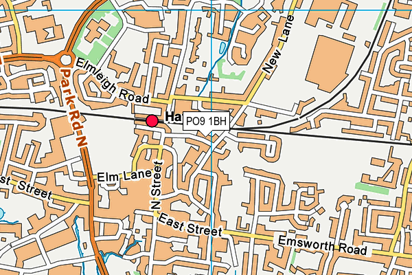 PO9 1BH map - OS VectorMap District (Ordnance Survey)