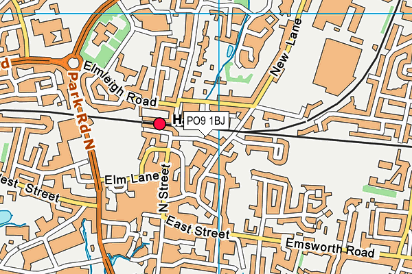 PO9 1BJ map - OS VectorMap District (Ordnance Survey) PO9 1BJ map - OS VectorMap District (Ordnance Survey)