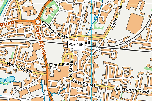 PO9 1BN map - OS VectorMap District (Ordnance Survey) PO9 1BN map - OS VectorMap District (Ordnance Survey)