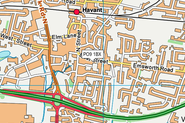 PO9 1BX map - OS VectorMap District (Ordnance Survey) PO9 1BX map - OS VectorMap District (Ordnance Survey)