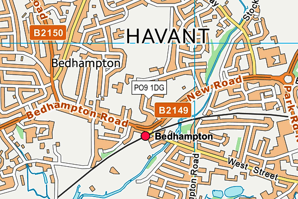 PO9 1DG map - OS VectorMap District (Ordnance Survey) PO9 1DG map - OS VectorMap District (Ordnance Survey)