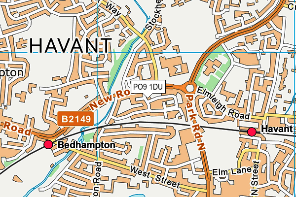 PO9 1DU map - OS VectorMap District (Ordnance Survey) PO9 1DU map - OS VectorMap District (Ordnance Survey)