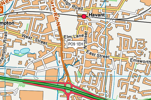 PO9 1EH map - OS VectorMap District (Ordnance Survey) PO9 1EH map - OS VectorMap District (Ordnance Survey)