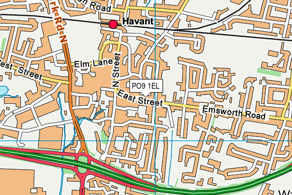 PO9 1EL map - OS VectorMap District (Ordnance Survey)