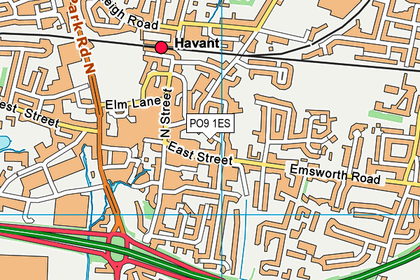 PO9 1ES map - OS VectorMap District (Ordnance Survey) PO9 1ES map - OS VectorMap District (Ordnance Survey)