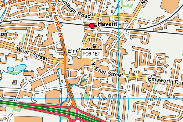 PO9 1ET map - OS VectorMap District (Ordnance Survey) PO9 1ET map - OS VectorMap District (Ordnance Survey)