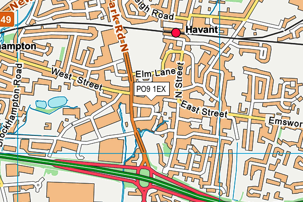 PO9 1EX map - OS VectorMap District (Ordnance Survey) PO9 1EX map - OS VectorMap District (Ordnance Survey)
