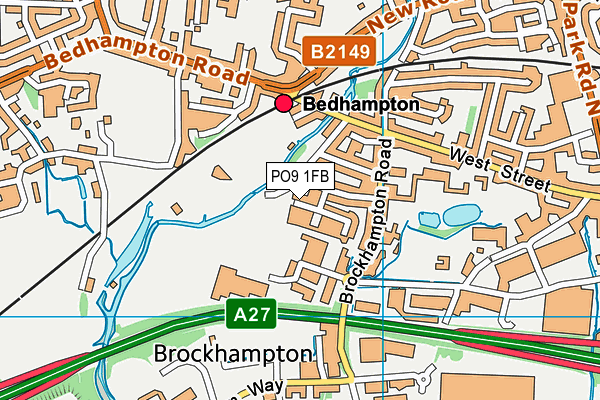 PO9 1FB map - OS VectorMap District (Ordnance Survey) PO9 1FB map - OS VectorMap District (Ordnance Survey)