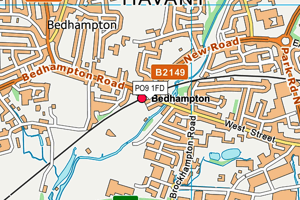 PO9 1FD map - OS VectorMap District (Ordnance Survey) PO9 1FD map - OS VectorMap District (Ordnance Survey)