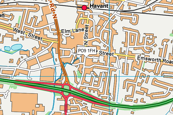 PO9 1FH map - OS VectorMap District (Ordnance Survey) PO9 1FH map - OS VectorMap District (Ordnance Survey)