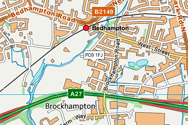 PO9 1FJ map - OS VectorMap District (Ordnance Survey) PO9 1FJ map - OS VectorMap District (Ordnance Survey)