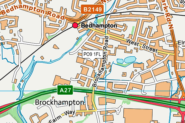 PO9 1FL map - OS VectorMap District (Ordnance Survey) PO9 1FL map - OS VectorMap District (Ordnance Survey)