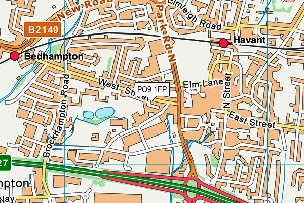 PO9 1FP map - OS VectorMap District (Ordnance Survey) PO9 1FP map - OS VectorMap District (Ordnance Survey)