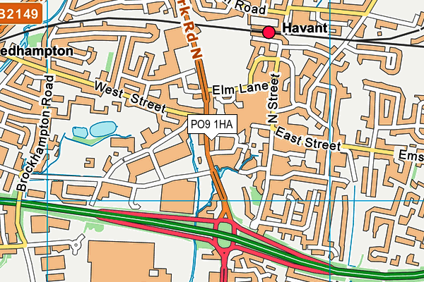 PO9 1HA map - OS VectorMap District (Ordnance Survey) PO9 1HA map - OS VectorMap District (Ordnance Survey)
