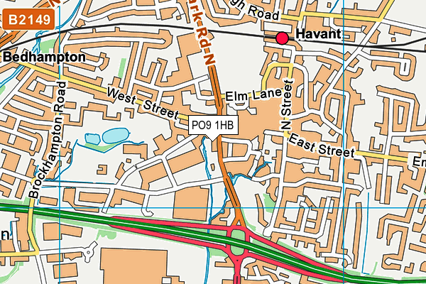 PO9 1HB map - OS VectorMap District (Ordnance Survey) PO9 1HB map - OS VectorMap District (Ordnance Survey)
