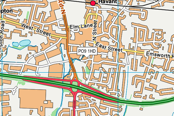 PO9 1HD map - OS VectorMap District (Ordnance Survey) PO9 1HD map - OS VectorMap District (Ordnance Survey)