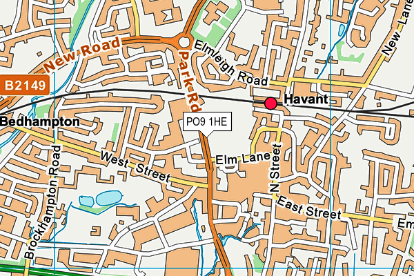 PO9 1HE map - OS VectorMap District (Ordnance Survey) PO9 1HE map - OS VectorMap District (Ordnance Survey)