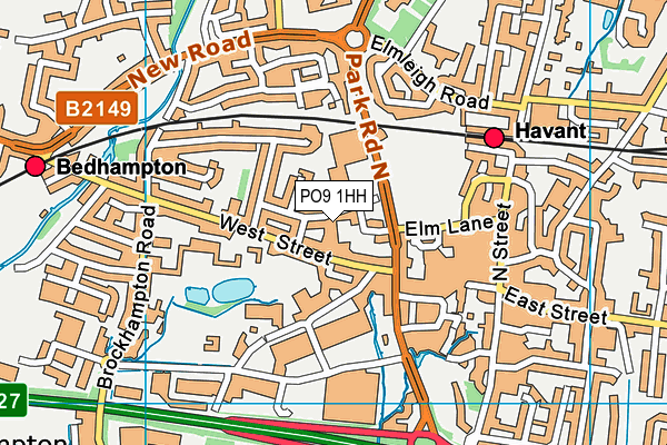 PO9 1HH map - OS VectorMap District (Ordnance Survey) PO9 1HH map - OS VectorMap District (Ordnance Survey)
