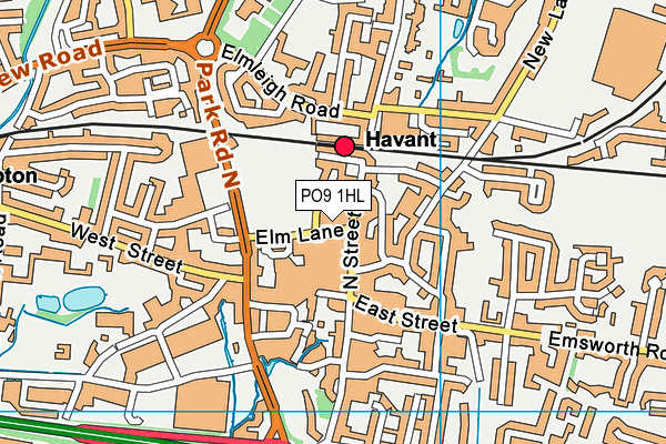 PO9 1HL map - OS VectorMap District (Ordnance Survey) PO9 1HL map - OS VectorMap District (Ordnance Survey)