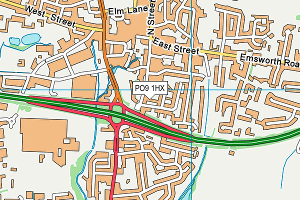 PO9 1HX map - OS VectorMap District (Ordnance Survey) PO9 1HX map - OS VectorMap District (Ordnance Survey)