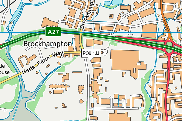 PO9 1JJ map - OS VectorMap District (Ordnance Survey) PO9 1JJ map - OS VectorMap District (Ordnance Survey)
