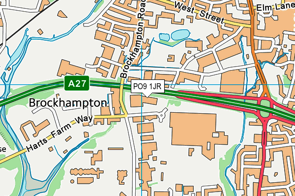 PO9 1JR map - OS VectorMap District (Ordnance Survey) PO9 1JR map - OS VectorMap District (Ordnance Survey)