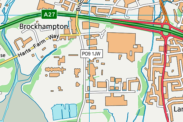 PO9 1JW map - OS VectorMap District (Ordnance Survey) PO9 1JW map - OS VectorMap District (Ordnance Survey)