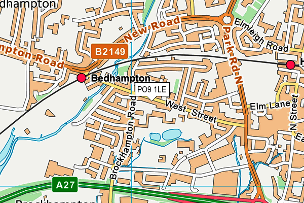 PO9 1LE map - OS VectorMap District (Ordnance Survey) PO9 1LE map - OS VectorMap District (Ordnance Survey)