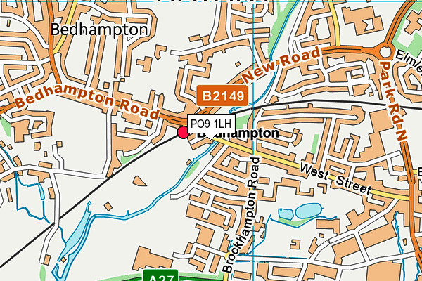 PO9 1LH map - OS VectorMap District (Ordnance Survey) PO9 1LH map - OS VectorMap District (Ordnance Survey)